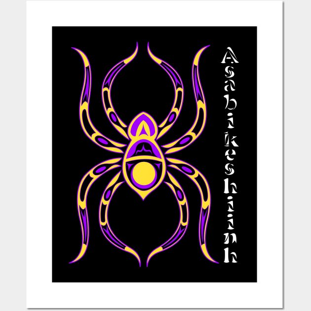 Asabikeshiinh (spider) Bisexual Pride Wall Art by KendraHowland.Art.Scroll